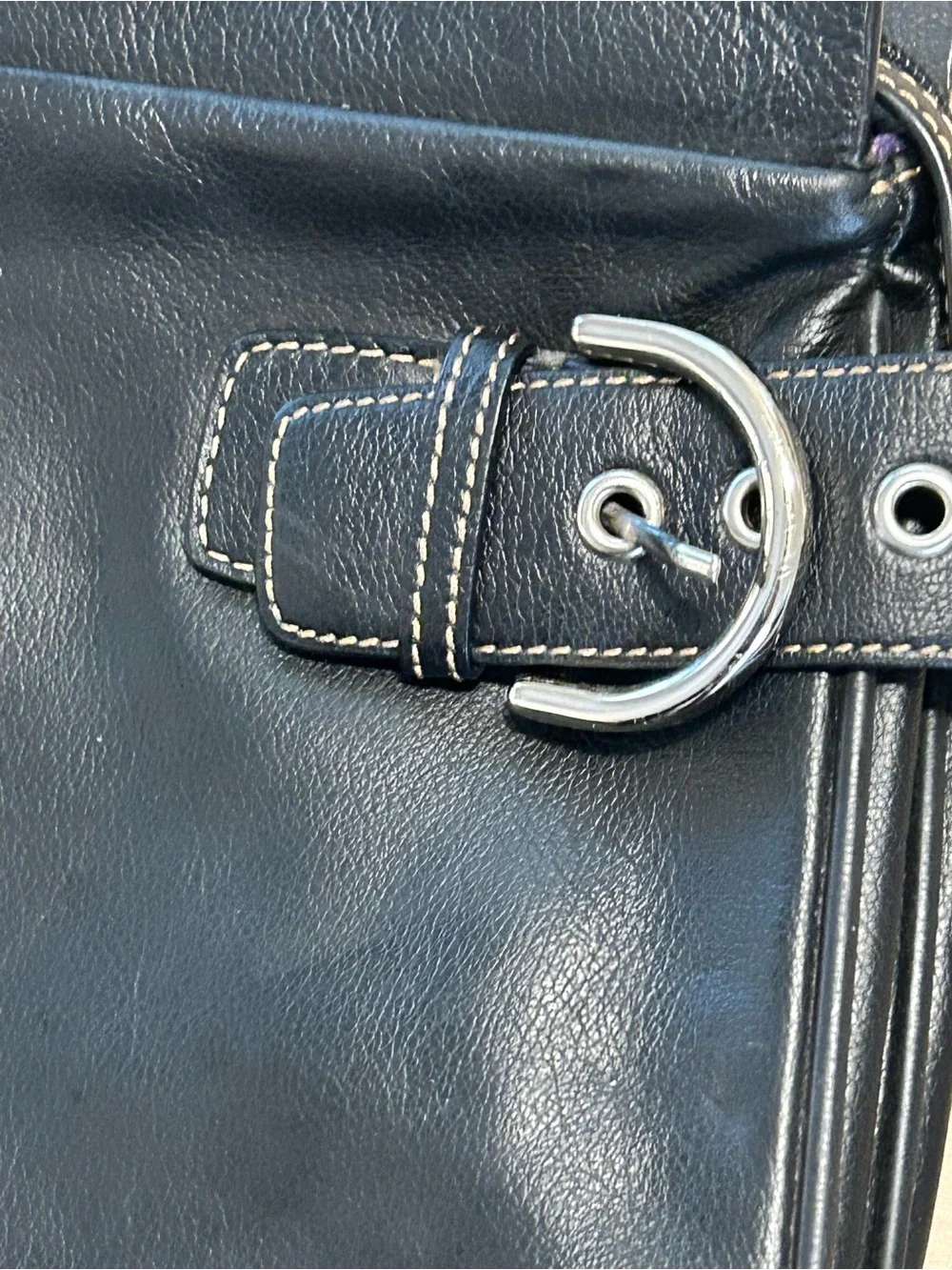 Black Leather Purse Bag Franklin Covey Briefcase Work Tote Shoulder Bag Business - Picture 4 of 16